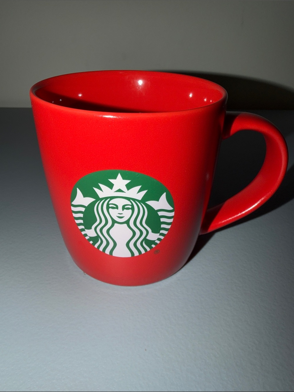 Starbucks Red Ceramic Mug with Green Siren Logo